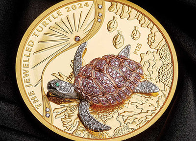 Perth Mint's 3D 'Jewelled' Coin Features Turtle Adorned With 112 Pink Diamonds