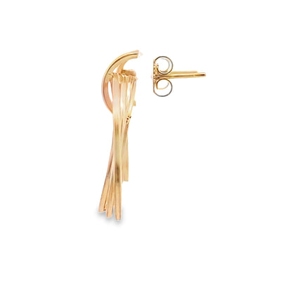 Estate 14KT Yellow Gold Triple Loop Post Earrings