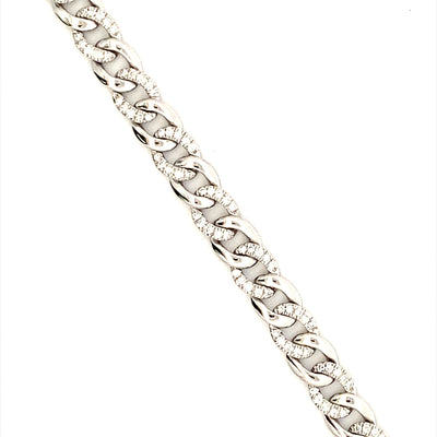 14 KT White Gold Fancy Link Diamond Bracelets BC10244-4WC