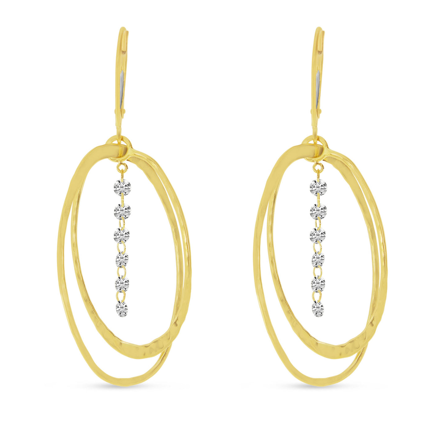 14 KT Yellow Goldt Drop Earrings Diamond Earrings E11399