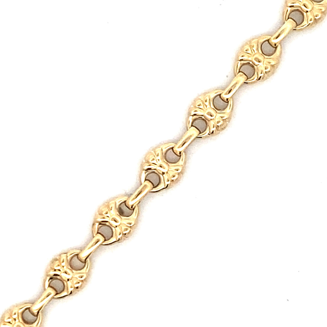 Estate Fancy Link Bracelet in Yellow Gold