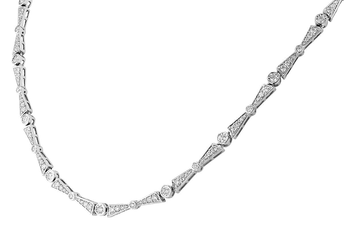 Diamond Fancy Link Necklace in White Gold by Allison Kaufman Co.