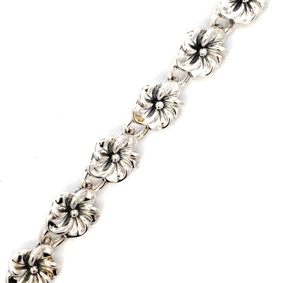 Estate Floral Bracelet in Silver