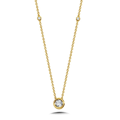 Diamond Solitaire Pendant in Yellow Gold