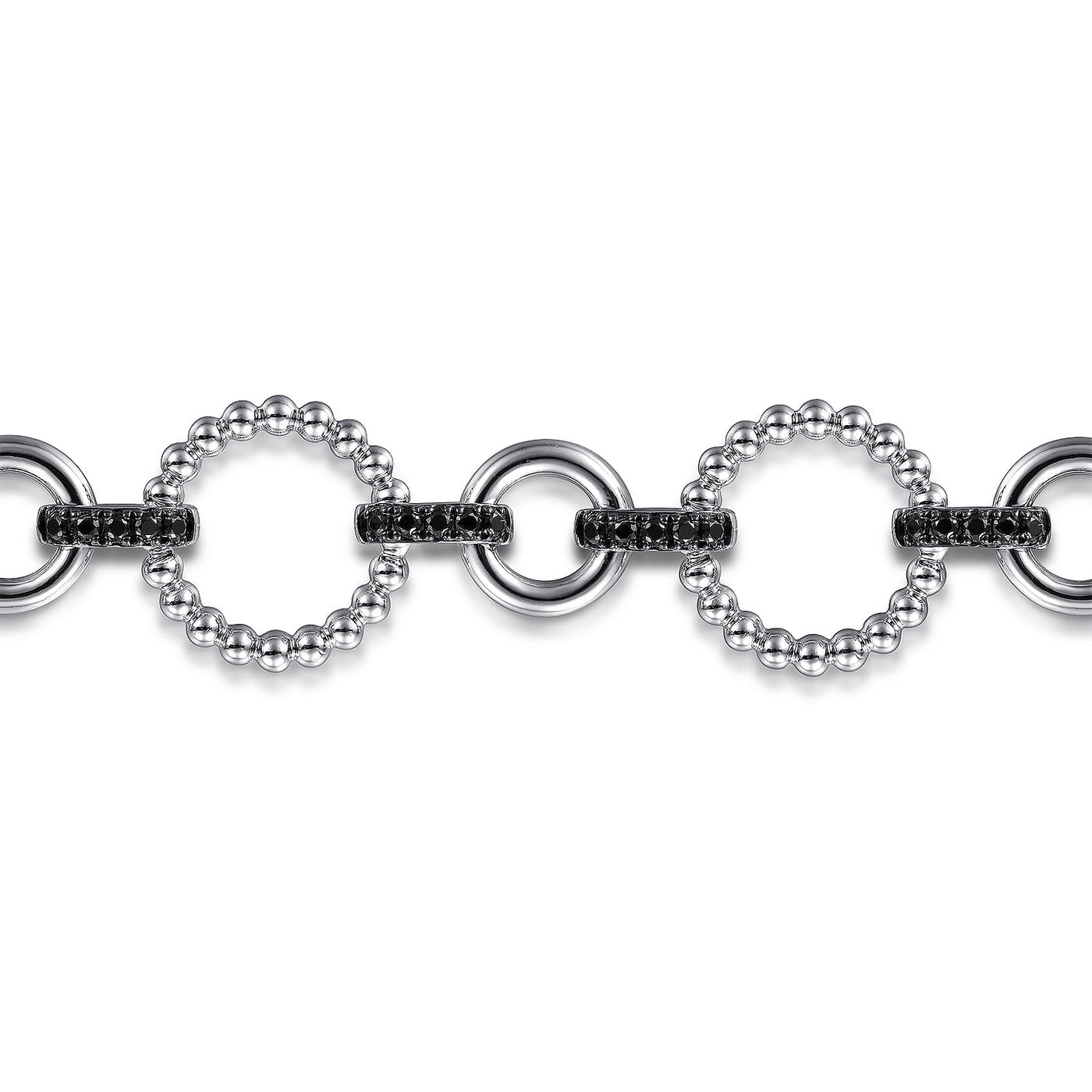 Gabriel & Co. Silver Black Spinel Bujukan Link Bracelet