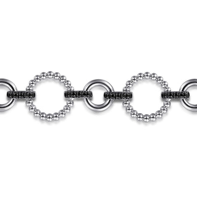 Gabriel & Co. Silver Black Spinel Bujukan Link Bracelet