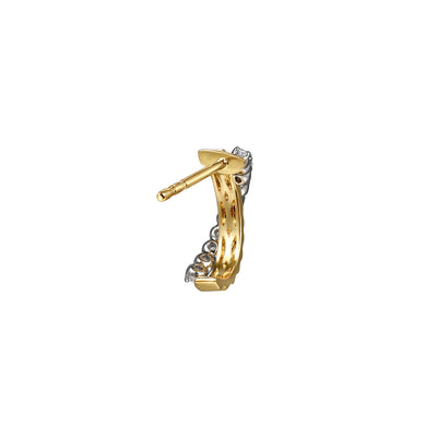 Two-Tone "J" Hoop Diamond Earrings in Two-Tone Gold by Gabriel & Co.