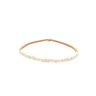 Karen Lazar Yellow Gold Expandable Pearl Bracelet