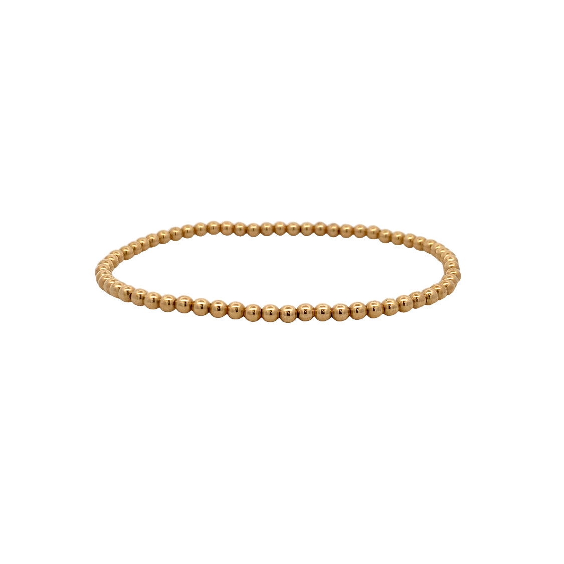 3mm Stretch Beaded Bracelet in Yellow Gold by Karen Lazar