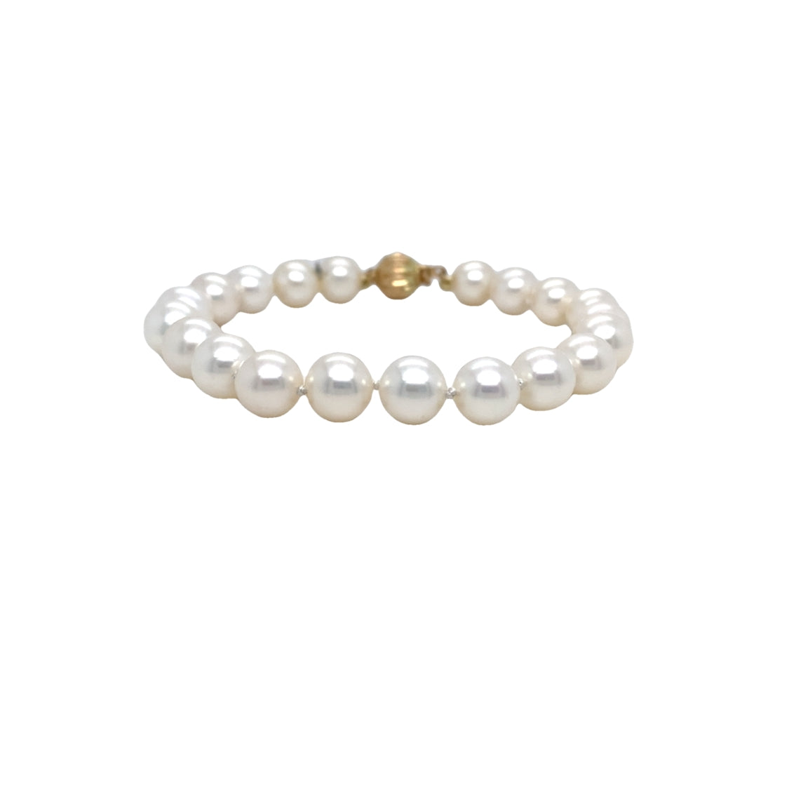 Pearl Bracelet Single-Strand in Yellow Gold by B&C