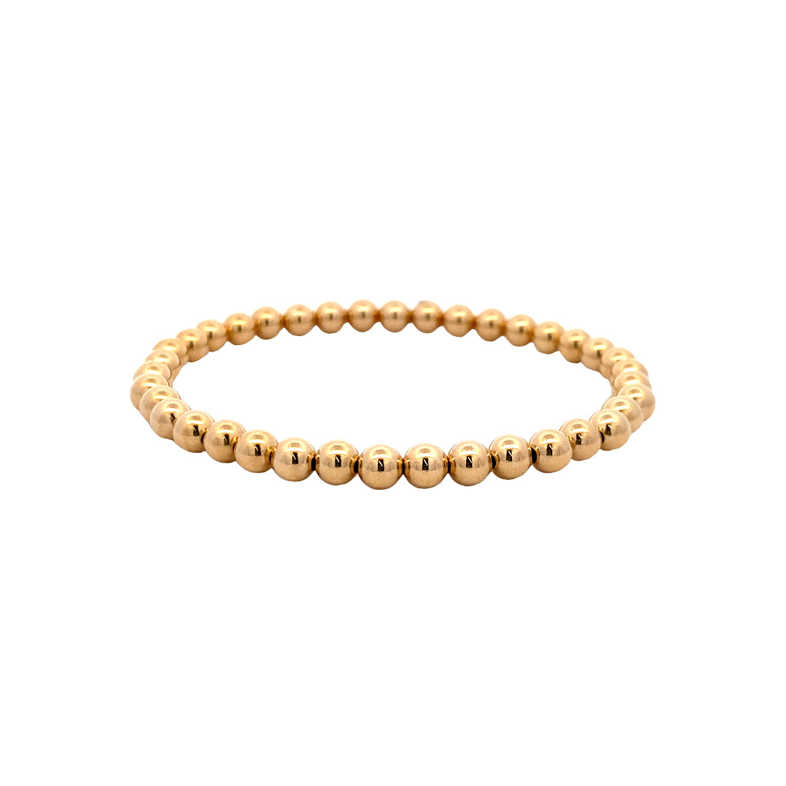 5mm Stretch Beaded Bracelet in Yellow Gold by Karen Lazar