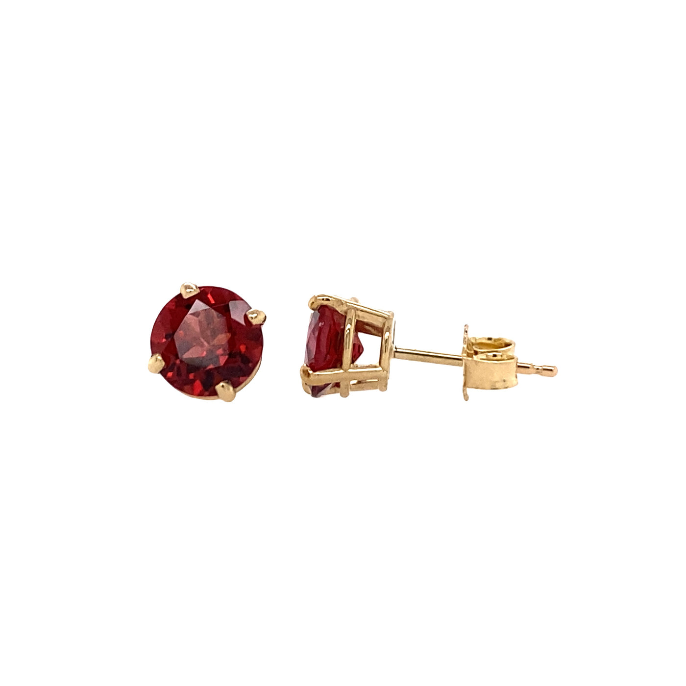 Beeghly & Co. 14 KT Yellow Gold  Garnet Stud Earrings BCE-AS-6GN