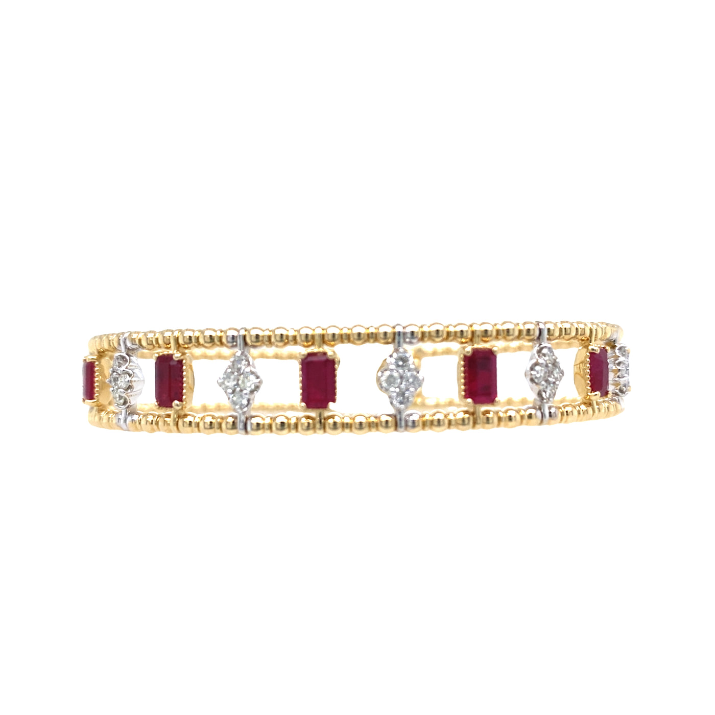 Ruby and Diamond Cuff in Yellow Gold