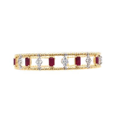 Ruby and Diamond Cuff in Yellow Gold