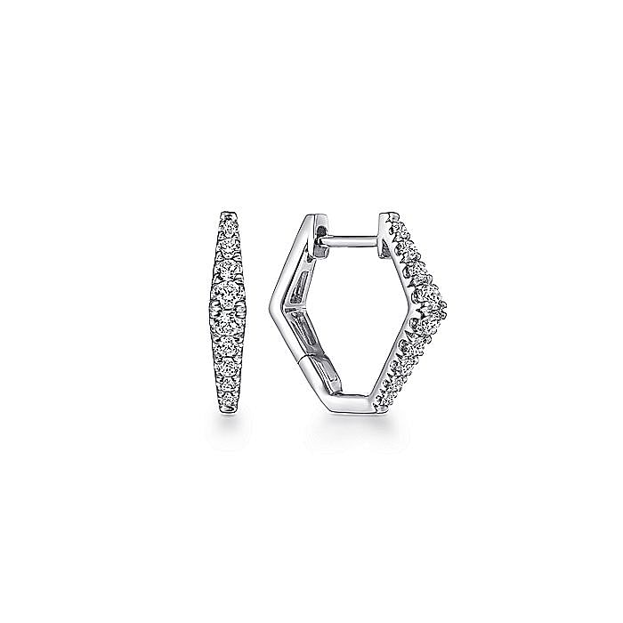 Diamond Huggie Earrings in White GOld By Gabriel & Co.