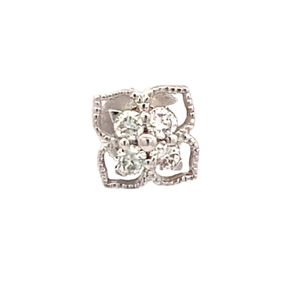 Gabriel & Co. White Gold Diamnd Floral Studs