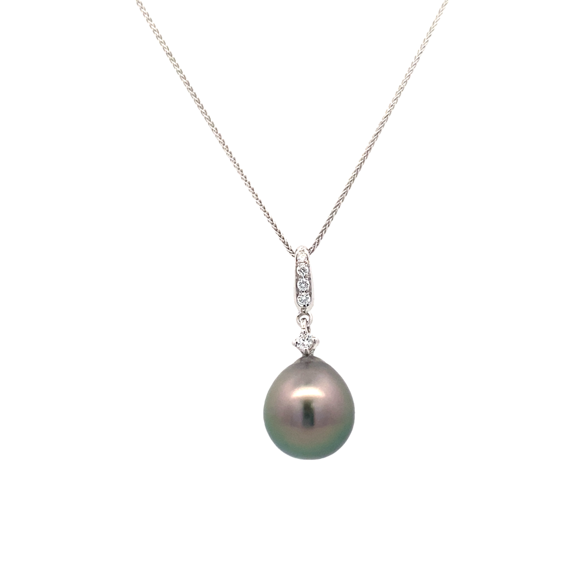 White Gold Tahitian Pearl Pendant