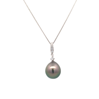 White Gold Tahitian Pearl Pendant