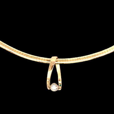 Estate Diamond Slide Pendant in Yellow Gold