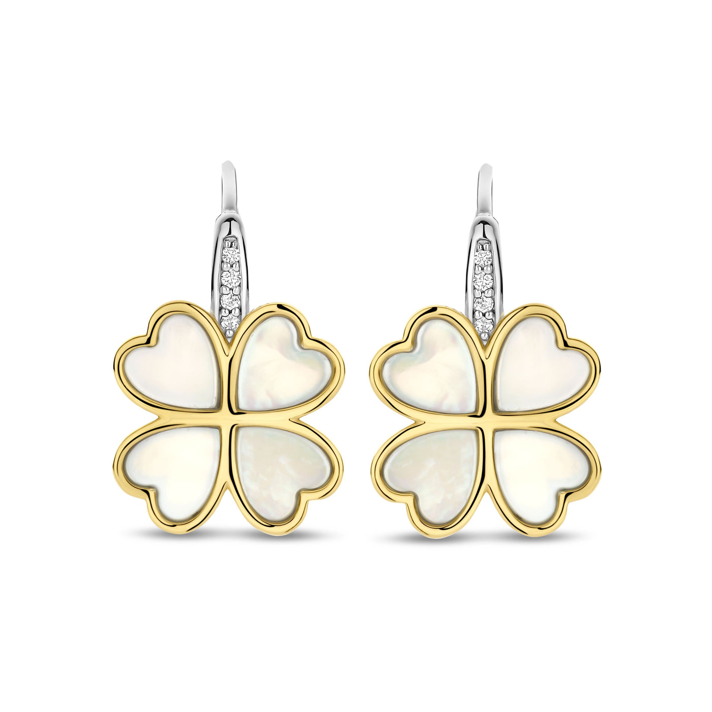 Mother of Pearl Drop Earrings in Two-Tone Gold by Ti Sento Milano