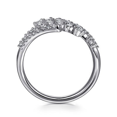 Gabriel & Co. White Gold Diamond Crossover Ring