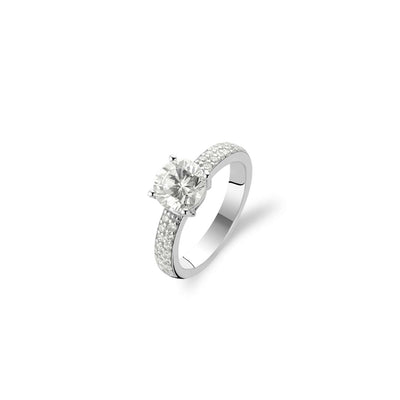 CZ Round Pave Ring in Silver by Ti Sento Milano