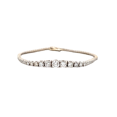 Graduated Diamond Tennis Bracelet in Yellow Gold by B&C