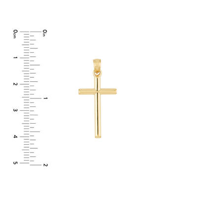 20" Hollow Cross Pendant in Yellow Gold