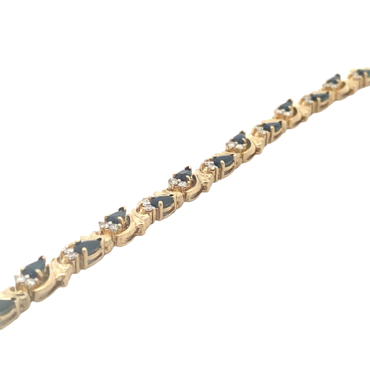 Estate Yellow Gold Sapphire and Diamond Bracelet