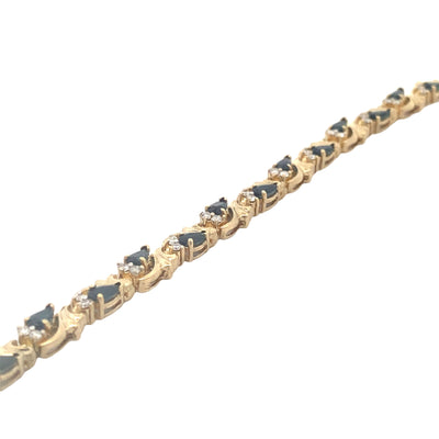 Estate Sapphire and Diamond Bracelet in Yellow Gold