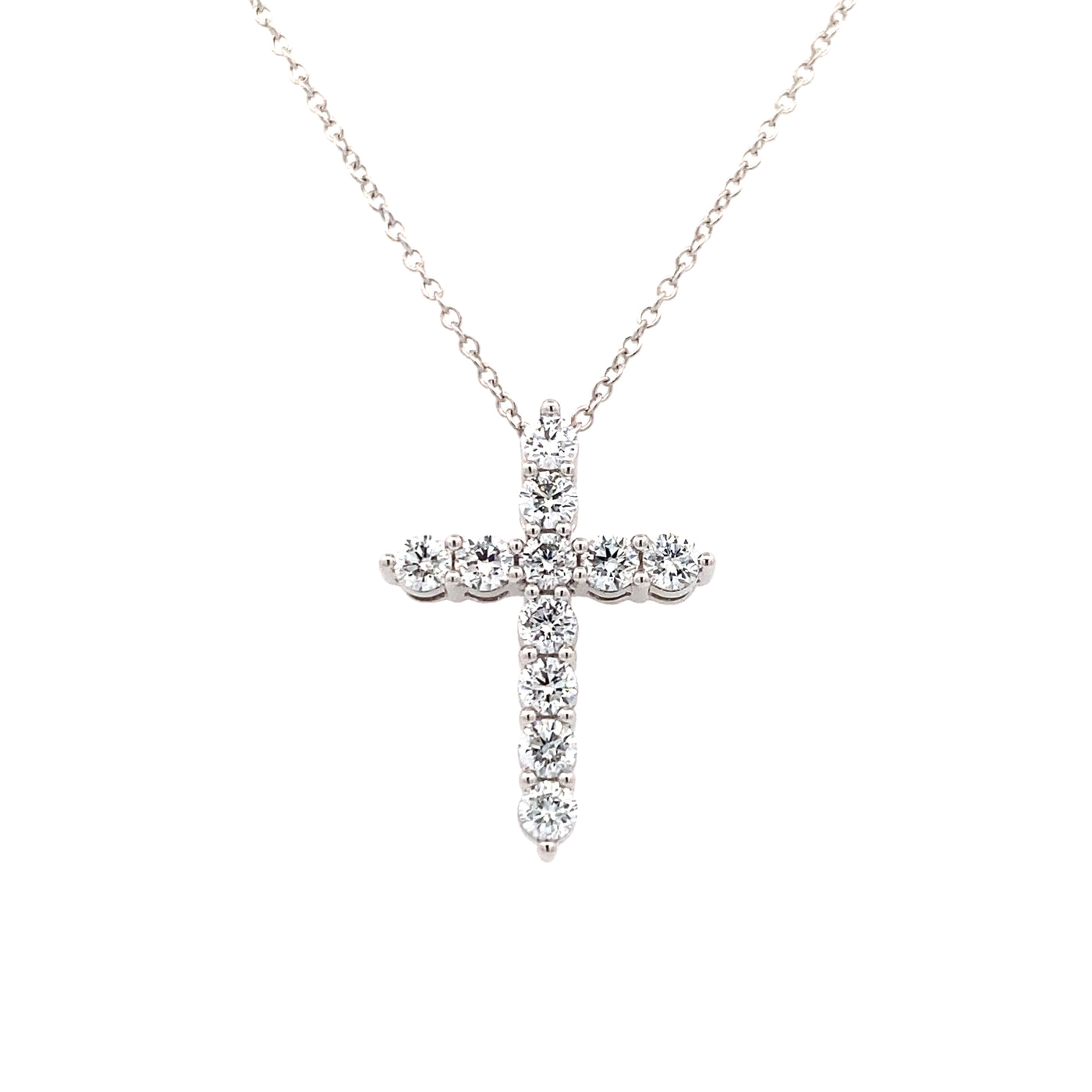 White Gold Lab Grown DIamond Cross Pendant