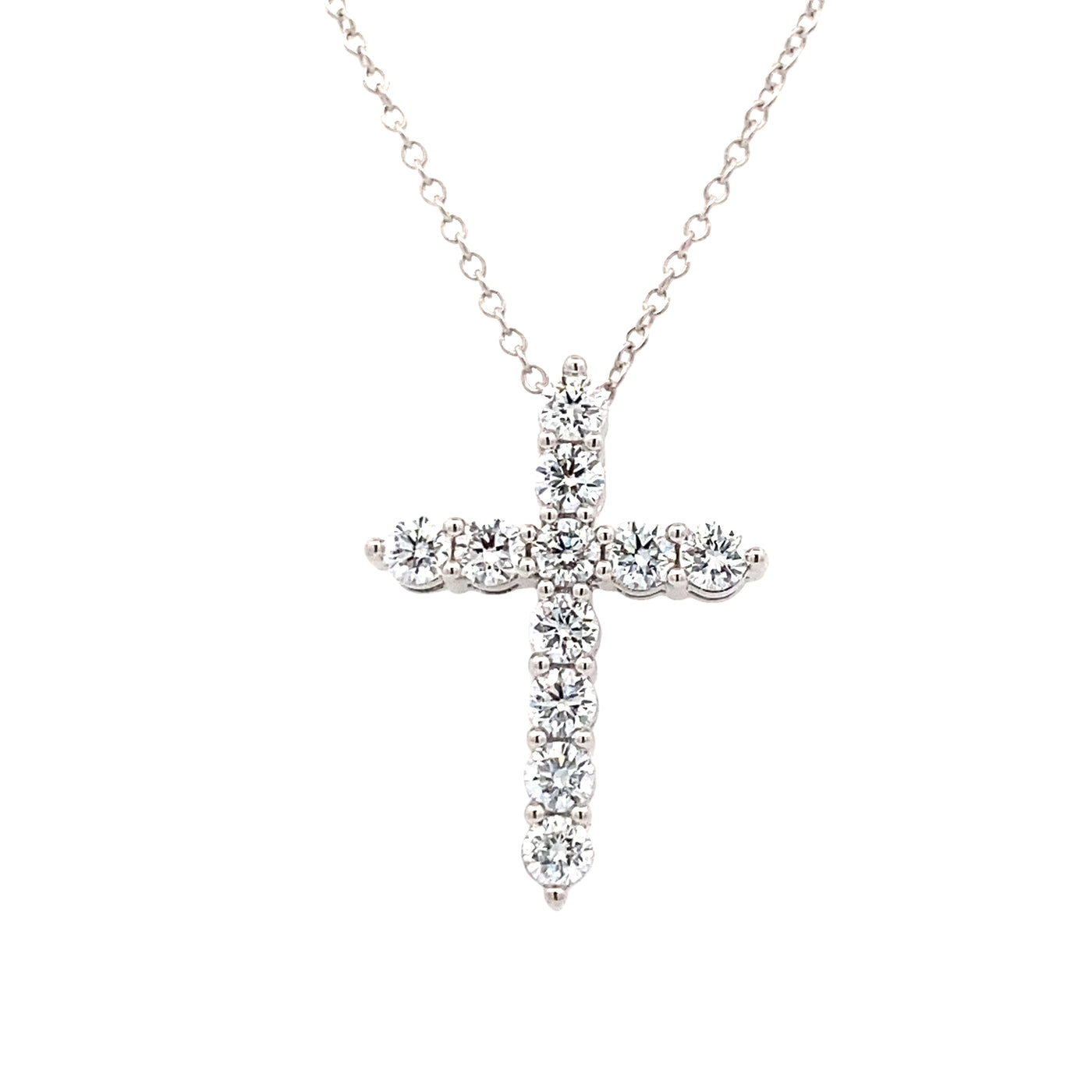 White Gold Lab Grown DIamond Cross Pendant