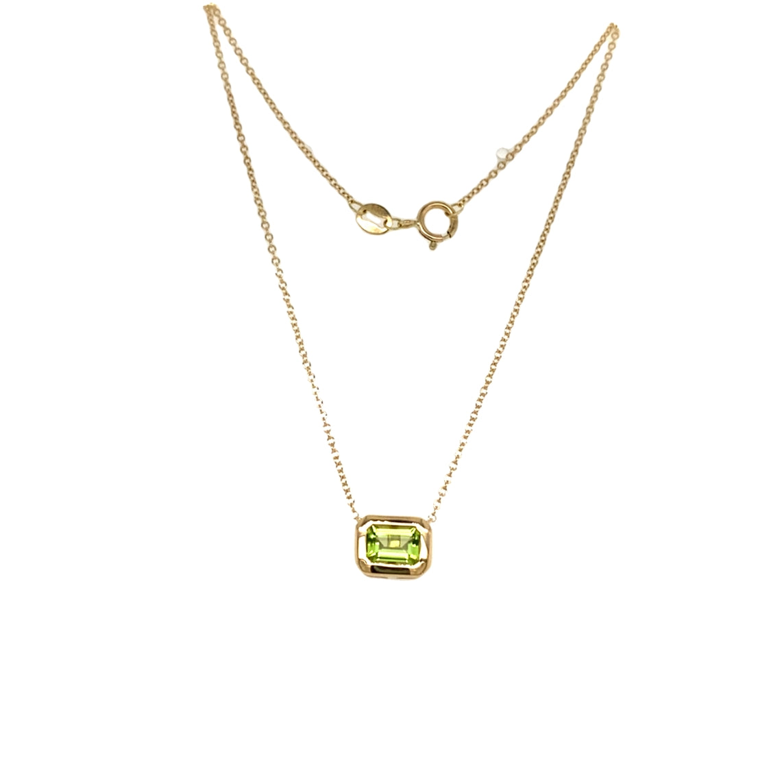 Peridot Necklace in Yellow Gold