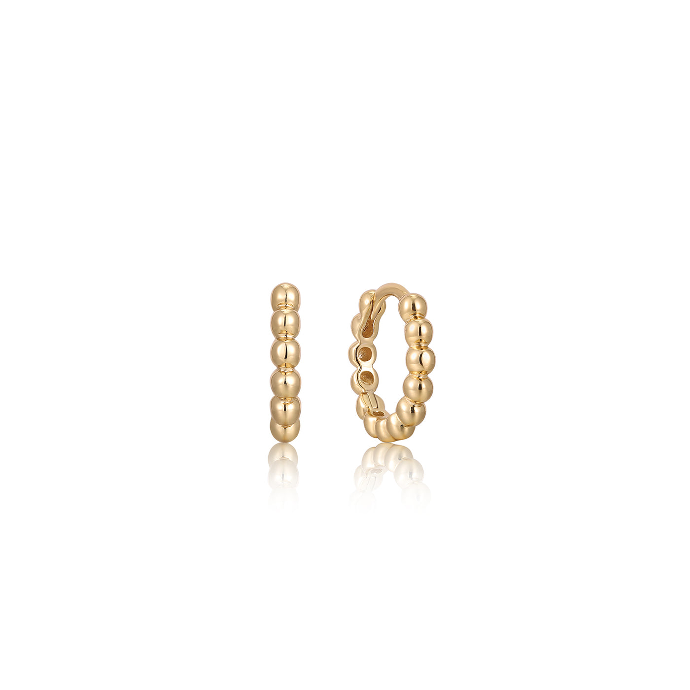 Orb Huggie Hoop Earrings in Yellow Gold by Ania Haie