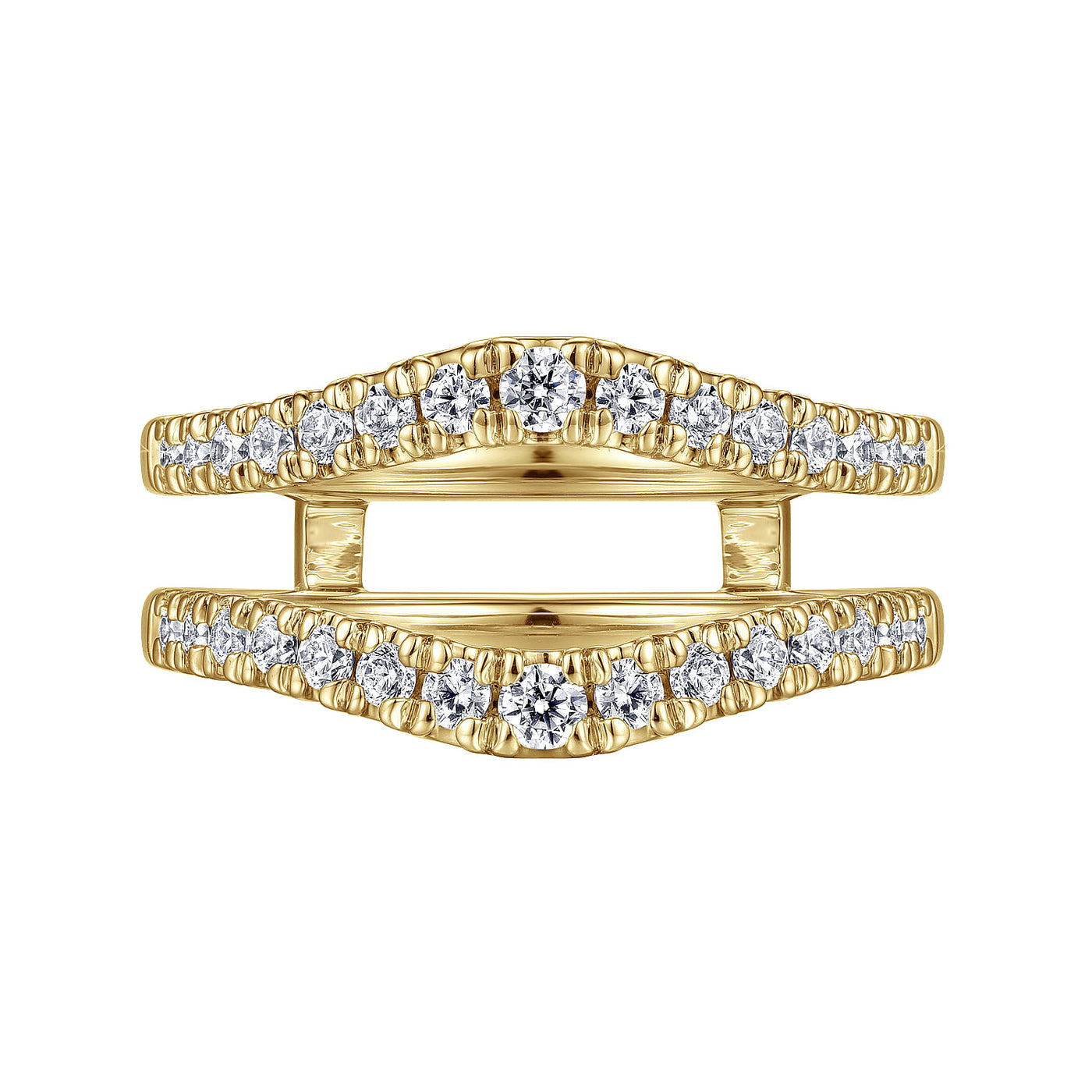 Diamond Ring Guard in Yellow Gold by Gabriel NY