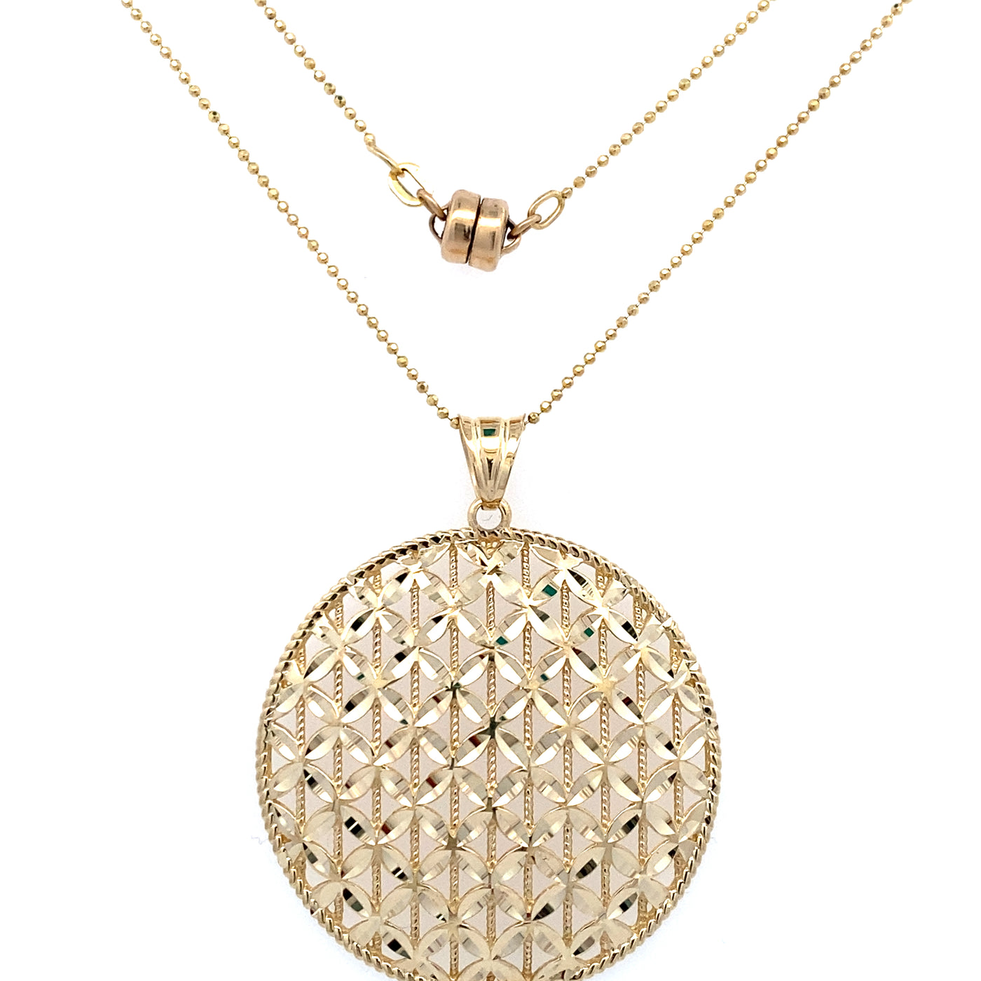 Estate Yellow Gold Disc Pendant