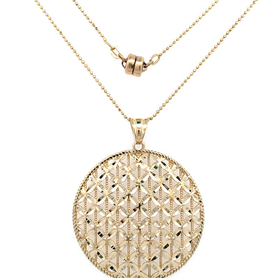 Estate Yellow Gold Disc Pendant