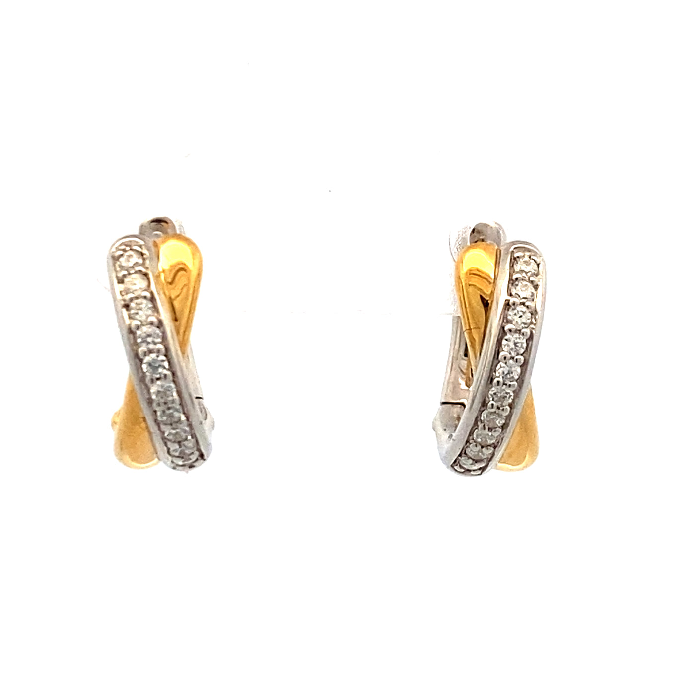 Crossover Earrings in Two-Tone Gold by Ti Sento Milano