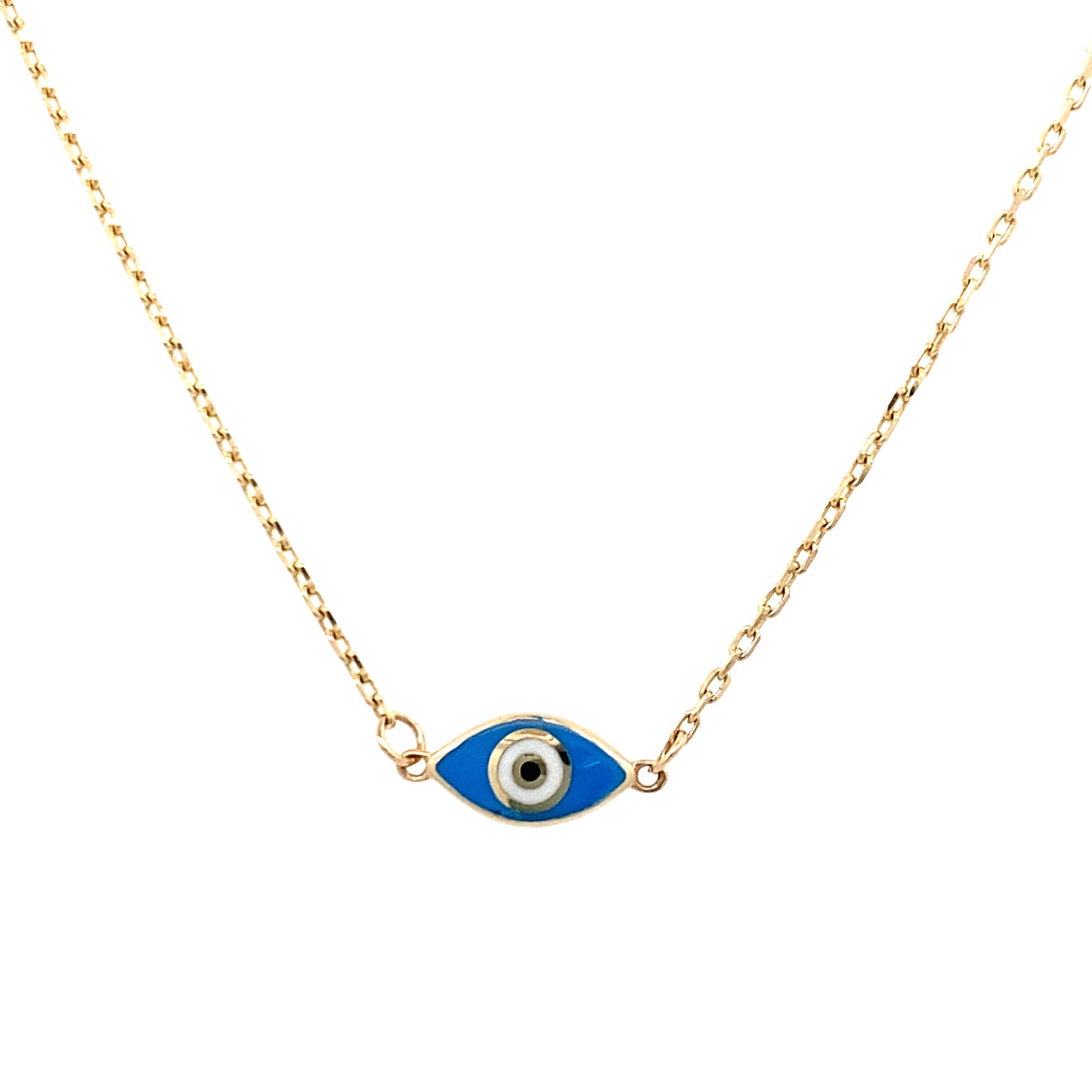 Yellow Gold Enamel Evil Eye Necklace 3T293/1800