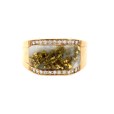 Estate Kabana Inlay Ring in Yellow Gold