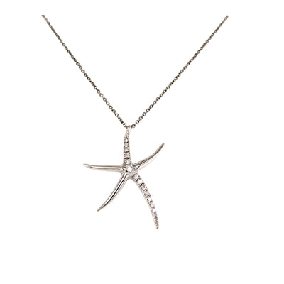 Estate Tiffany & Co. Platinum and Diamond Starfish Pendant