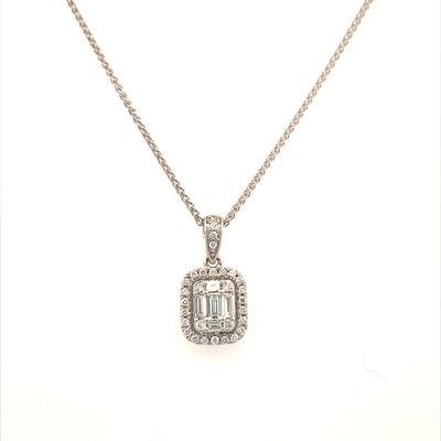 Diamond Mosaic Style Pendant in Two-Tone Gold