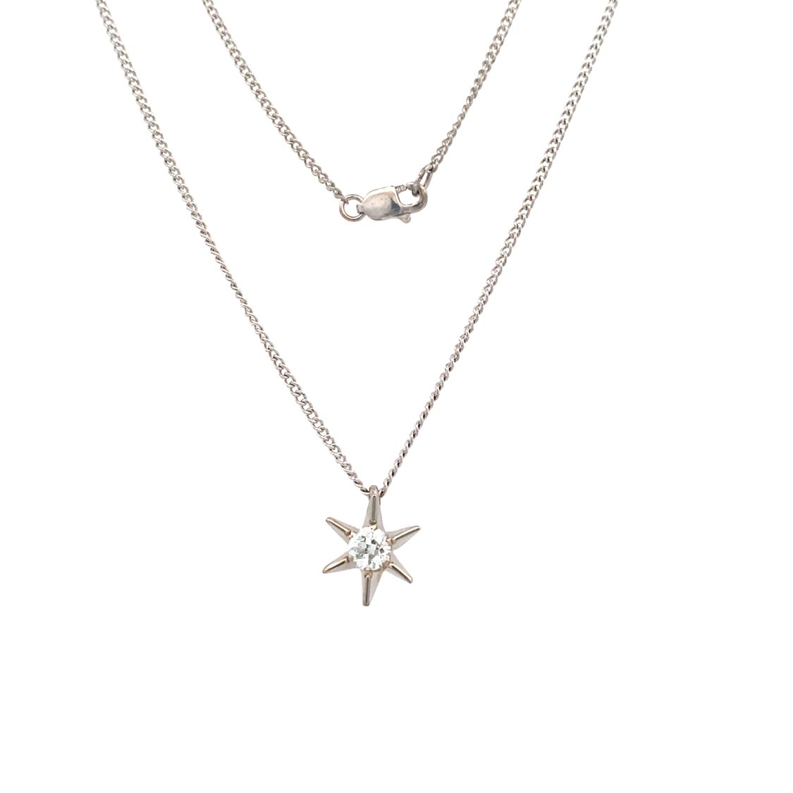 Estate Star Pendant in White Gold