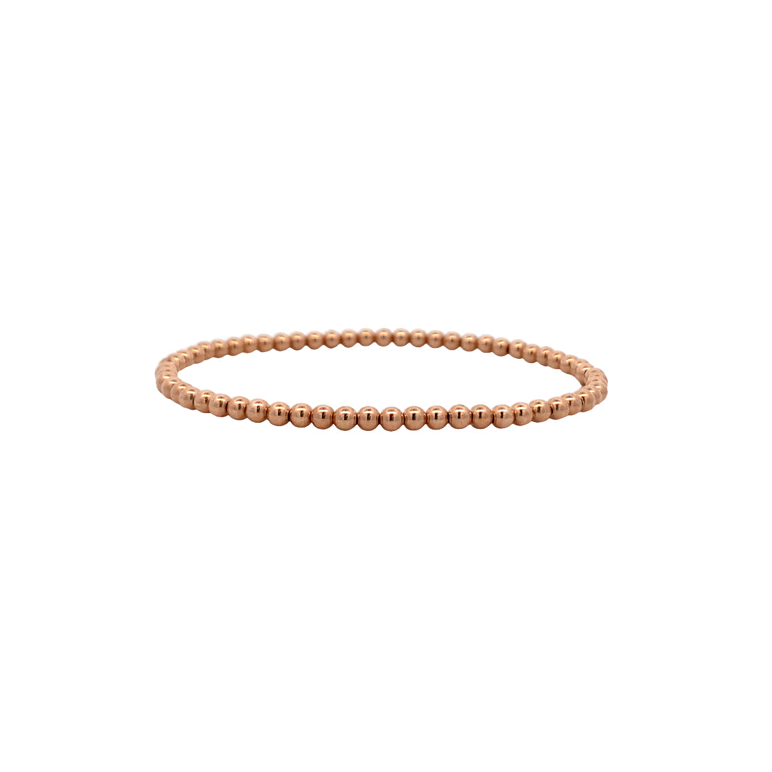 Karen Lazar Stretch 3mm Rose Gold Beaded Bracelet Size 6.25