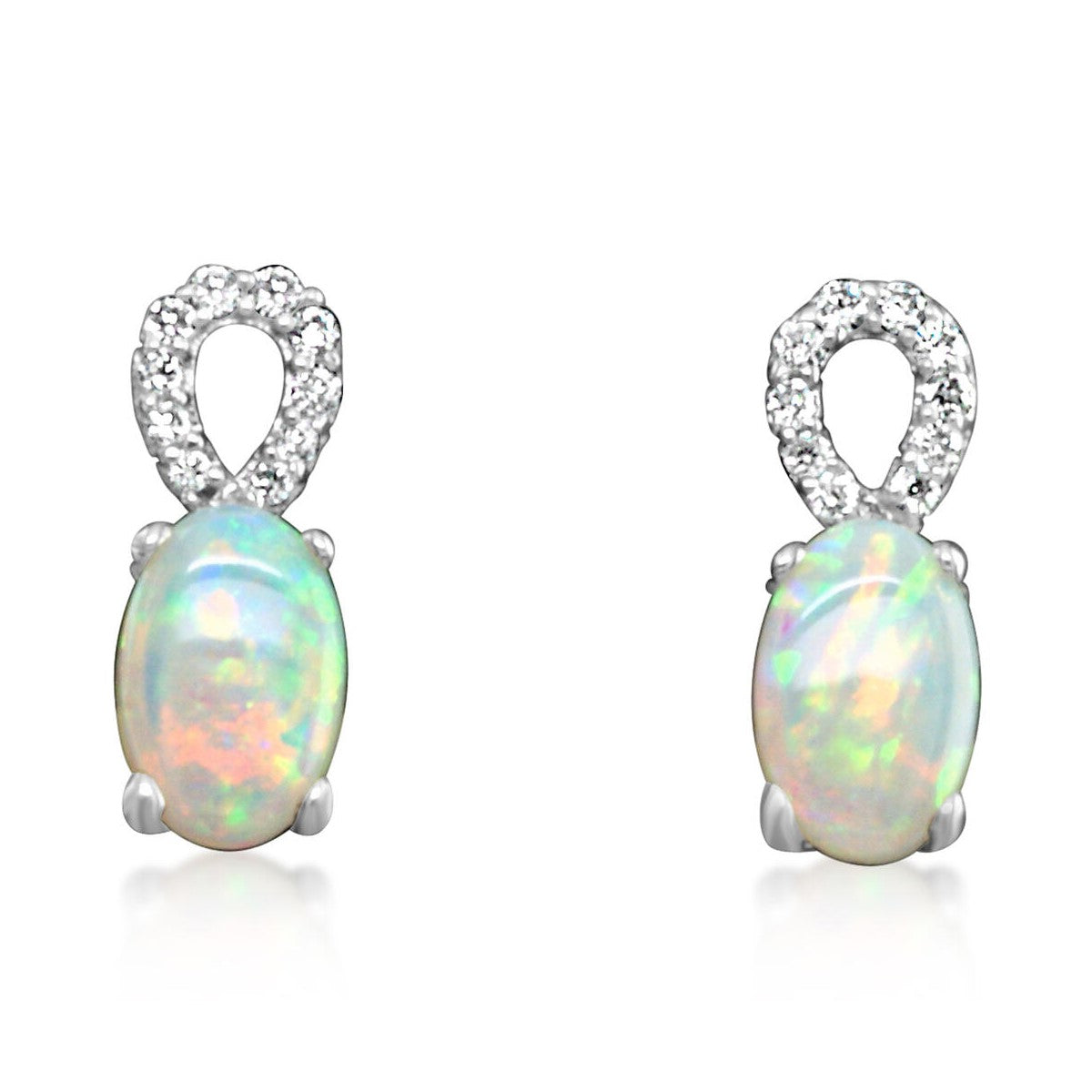 Parle 14 KT White Gold Drop Earrings Gemstone Earrings ECO006N13W
