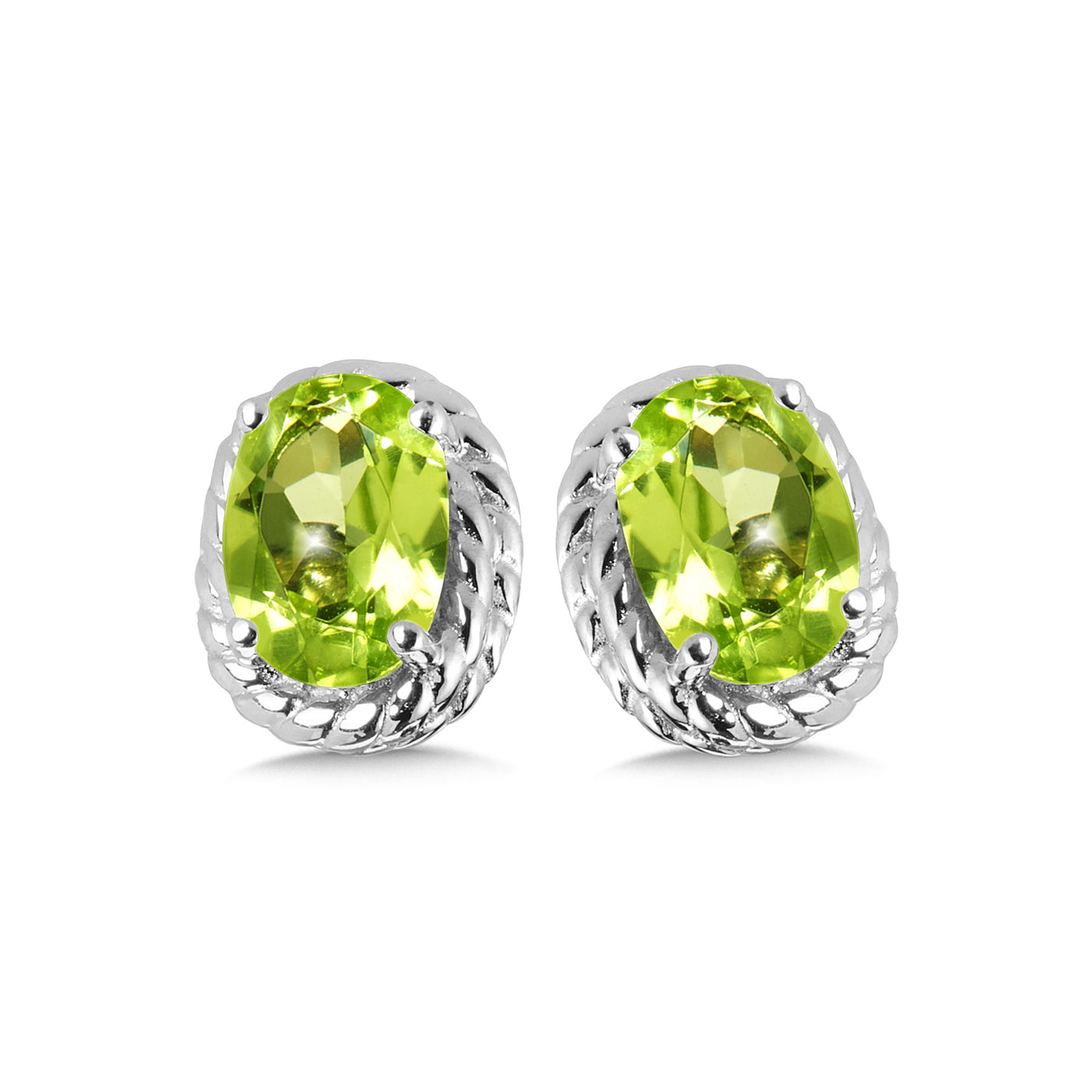 Peridot Stud Earrings in Silver