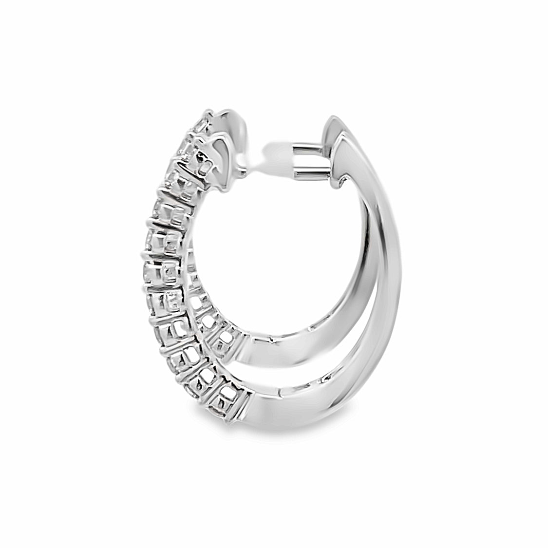 14 KT White Gold 1/3 CTW Diamond Hoop Earrings JX7423-B14W