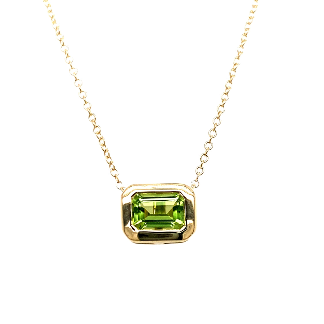 Peridot Necklace in Yellow Gold