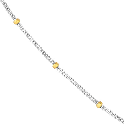 Bead Station Necklace in Two-Tone Gold