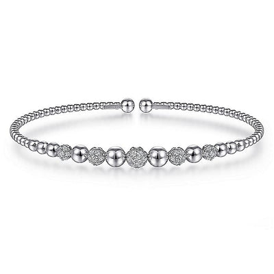 Five Diamond Cluster BBujukan Bangle in White Gold by Gabriel NY